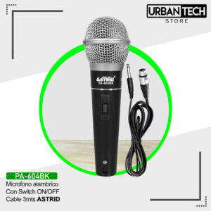 Micrófono Alámbrico Astrid PA-604BK