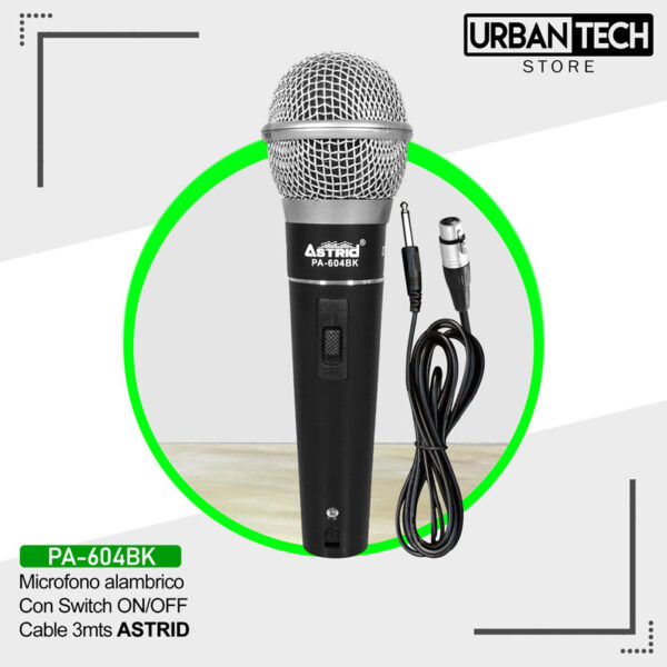 Micrófono Alámbrico Astrid PA-604BK
