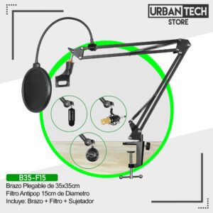 Brazo Plegable Para Microfono + Filtro B35-F15