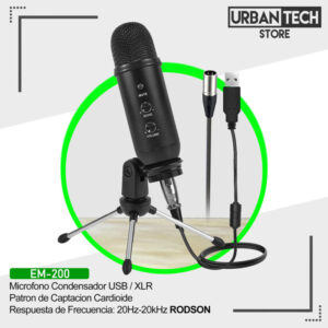Micrófono Condensador Usb/Xlr Rodson Em-200