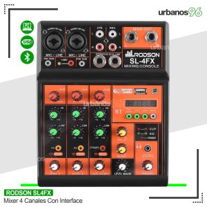 Mixer 4 Canales C/Interfaz Rodson SL-4FX