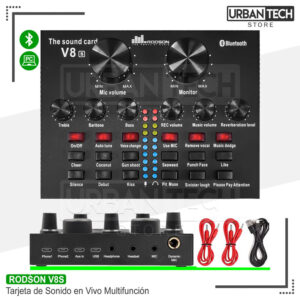Tarjeta de Sonido en Vivo V8s Recargable