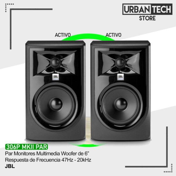 Monitores Par Jbl 306P MKII