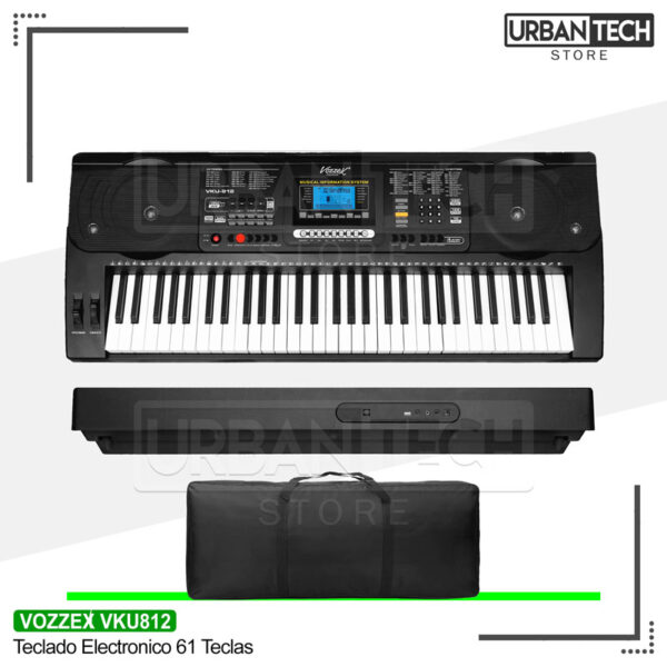 Teclado Electronico 61 Teclas Sensibles Vozzex Vku-812