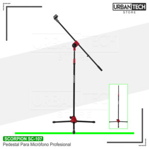 Pedestal Pesado Para Micrófono Profesional Scorpion Sc-107 RD
