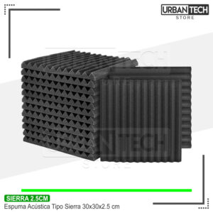 Espuma Acústica Negro x12 Piezas T. Sierra 30x30x2.5 cm