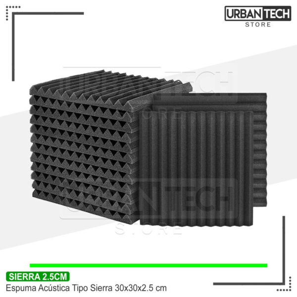 Espuma Acústica Negro x12 Piezas T. Sierra 30x30x2.5 cm