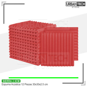 Espuma Acustica Rojo x12 Piezas T. Sierra 30x30x2.5cm