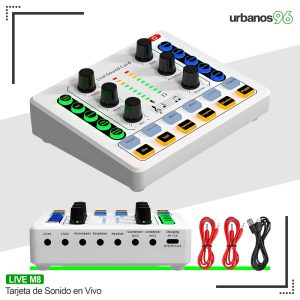 Tarjeta de Sonido en Vivo M8 Recargable