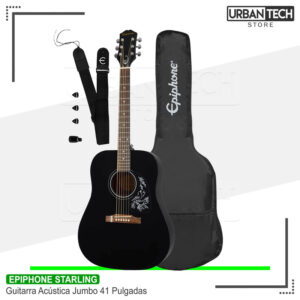 Guitarra Acústica Jumbo 41 Pulgadas Epiphone Starling Bk