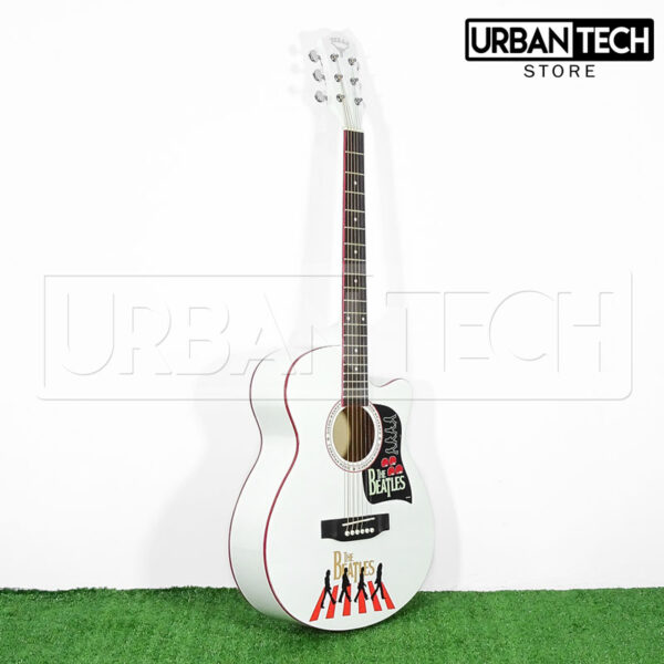 Guitarra Acústica Texas 40 Pulgadas Blanco Brillante The Beatles - Imagen 2