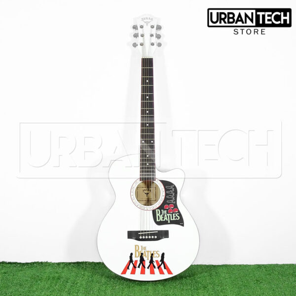 Guitarra Acústica Texas 40 Pulgadas Blanco Brillante The Beatles - Imagen 3
