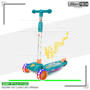 Scooter Plegable Con Luces Led Baby Style Ut-022 TR