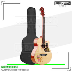Guitarra Acústica Texas 40 Pulgadas Natural Brillante Elvis Presley