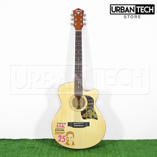 Guitarra Acústica Texas 40 Pulgadas Natural Brillante Elvis Presley - Imagen 3