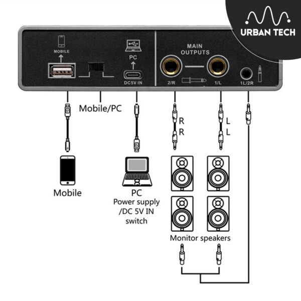 Interface de Audio Para Pc/Movil Teyun Q-16 2 Canales - Imagen 7