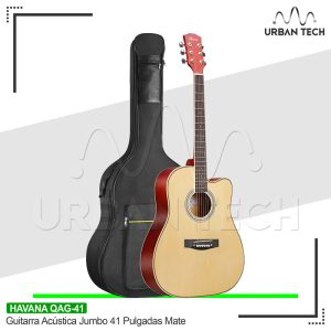 Guitarra Acústica Jumbo Havana 41 Pulgadas QAG41 Natural Mate