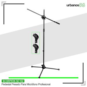 Pedestal Pesado Para Micrófono Profesional Scorpion Sc-102B