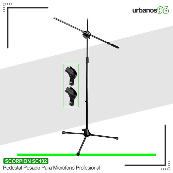 Pedestal Pesado Para Micrófono Profesional Scorpion Sc-102B